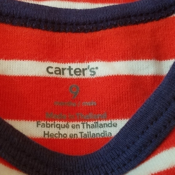 Carter's Stripe Flower USA Patriotic Shirt 9m - Picture 3 of 3